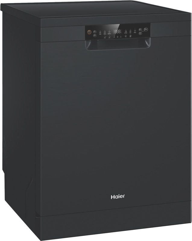 Haier - 60cm Freestanding Dishwasher - Black - HDW15F2B1