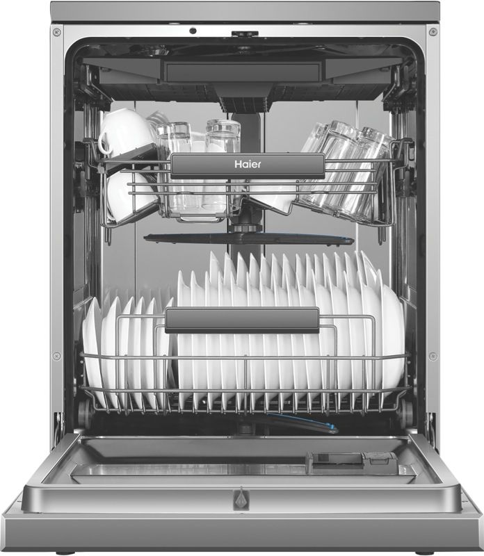 Haier - 60cm Freestanding Dishwasher - Silver - HDW15F3S1