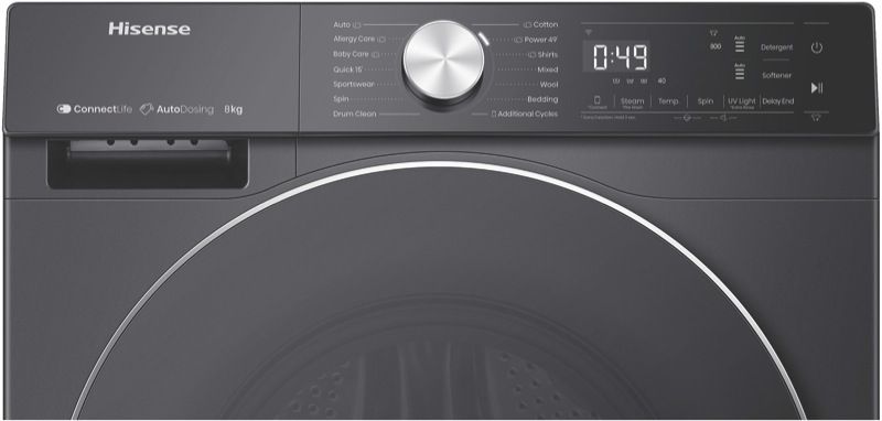 Hisense - 8kg Front Load Washing Machine - Charcoal Black - HWFS8014AB