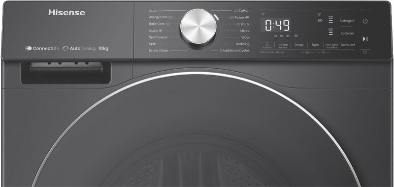 Hisense - 8kg Front Load Washing Machine - Charcoal Black - HWFS1015AB