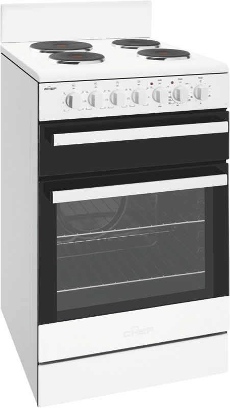 Chef 54cm Freestanding Electric Cooker - White CFE535WB