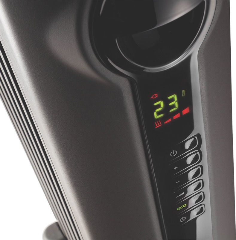 DeLonghi - Radia S Digital 1500W Oil Heater – Grey - TRRS0715EG