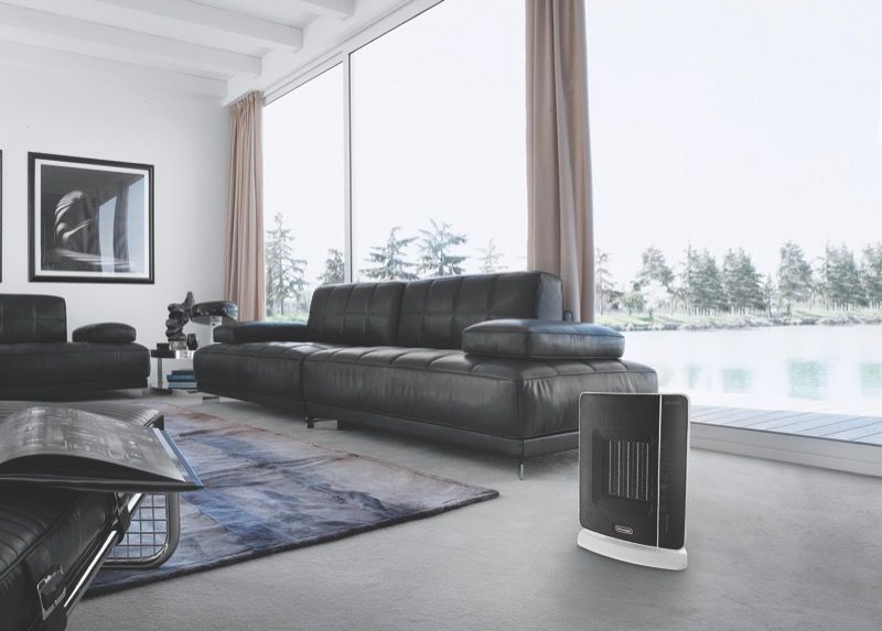 DeLonghi - 2200W Ceramic Desk Fan Heater – Black - DCH7992ER