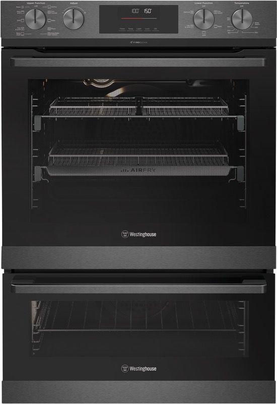 Westinghouse - 60cm Built-In Pyrolytic Double Oven - Dark Stainless Steel - WVEP6727DD
